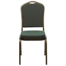 Flash Furniture FD-C01-GOLDVEIN-0640-GG Stacking Banquet Chair w/ Green Patterned Fabric Back & Seat - Steel Frame, Gold Vein thumbnail 5
