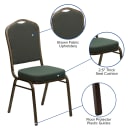 Flash Furniture FD-C01-GOLDVEIN-0640-GG Stacking Banquet Chair w/ Green Patterned Fabric Back & Seat - Steel Frame, Gold Vein thumbnail 6