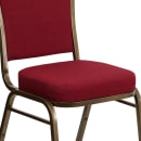 Flash Furniture FD-C01-GOLDVEIN-3169-GG Stacking Banquet Chair w/ Burgundy Fabric Back & Seat - Steel Frame, Gold Vein thumbnail 7