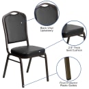 Flash Furniture FD-C01-GOLDVEIN-BK-VY-GG Stacking Banquet Chair w/ Black Vinyl Back & Seat - Steel Frame, Gold Vein thumbnail 6