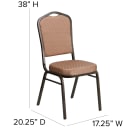 Flash Furniture FD-C01-GOLDVEIN-GO-GG Stacking Banquet Chair w/ Gold Patterned Fabric Back & Seat - Steel Frame, Gold Vein thumbnail 2