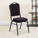 Flash Furniture FD-C01-GOLDVEIN-S0806-GG Stacking Banquet Chair w/ Black Patterned Fabric Back & Seat - Steel Frame, Gold Vein thumbnail 10