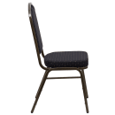 Flash Furniture FD-C01-GOLDVEIN-S0806-GG Stacking Banquet Chair w/ Black Patterned Fabric Back & Seat - Steel Frame, Gold Vein thumbnail 3