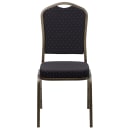 Flash Furniture FD-C01-GOLDVEIN-S0806-GG Stacking Banquet Chair w/ Black Patterned Fabric Back & Seat - Steel Frame, Gold Vein thumbnail 5