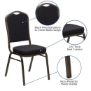 Flash Furniture FD-C01-GOLDVEIN-S0806-GG Stacking Banquet Chair w/ Black Patterned Fabric Back & Seat - Steel Frame, Gold Vein thumbnail 6