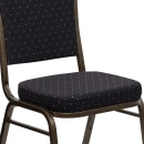 Flash Furniture FD-C01-GOLDVEIN-S0806-GG Stacking Banquet Chair w/ Black Patterned Fabric Back & Seat - Steel Frame, Gold Vein thumbnail 7