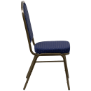 Flash Furniture FD-C01-GOLDVEIN-S0810-GG Stacking Banquet Chair w/ Navy Blue Patterned Fabric Back & Seat - Steel Frame, Gold Vein thumbnail 3