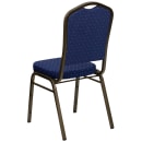 Flash Furniture FD-C01-GOLDVEIN-S0810-GG Stacking Banquet Chair w/ Navy Blue Patterned Fabric Back & Seat - Steel Frame, Gold Vein thumbnail 4