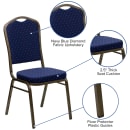 Flash Furniture FD-C01-GOLDVEIN-S0810-GG Stacking Banquet Chair w/ Navy Blue Patterned Fabric Back & Seat - Steel Frame, Gold Vein thumbnail 6