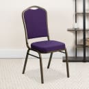 Flash Furniture FD-C01-PUR-GV-GG Stacking Banquet Chair w/ Purple Fabric Back & Seat - Steel Frame, Gold Vein thumbnail 10