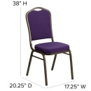 Flash Furniture FD-C01-PUR-GV-GG Stacking Banquet Chair w/ Purple Fabric Back & Seat - Steel Frame, Gold Vein thumbnail 2
