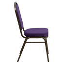 Flash Furniture FD-C01-PUR-GV-GG Stacking Banquet Chair w/ Purple Fabric Back & Seat - Steel Frame, Gold Vein thumbnail 3