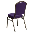 Flash Furniture FD-C01-PUR-GV-GG Stacking Banquet Chair w/ Purple Fabric Back & Seat - Steel Frame, Gold Vein thumbnail 4