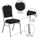 Flash Furniture FD-C01-S-11-GG Stacking Banquet Chair w/ Black Fabric Back & Seat - Steel Frame, Silver thumbnail 6