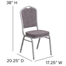 Flash Furniture FD-C01-S-12-GG Stacking Banquet Chair w/ Gray Fabric Back & Seat - Steel Frame, Silver thumbnail 2