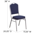 Flash Furniture FD-C01-S-2-GG Stacking Banquet Chair w/ Navy Blue Fabric Back & Seat - Steel Frame, Silver thumbnail 2