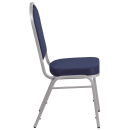 Flash Furniture FD-C01-S-2-GG Stacking Banquet Chair w/ Navy Blue Fabric Back & Seat - Steel Frame, Silver thumbnail 3