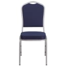 Flash Furniture FD-C01-S-2-GG Stacking Banquet Chair w/ Navy Blue Fabric Back & Seat - Steel Frame, Silver thumbnail 5