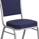 Flash Furniture FD-C01-S-2-GG Stacking Banquet Chair w/ Navy Blue Fabric Back & Seat - Steel Frame, Silver thumbnail 7