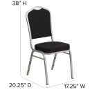 Flash Furniture FD-C01-S-6-GG Stacking Banquet Chair w/ Gray Fabric Back & Seat - Steel Frame, Silver thumbnail 2