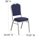Flash Furniture FD-C01-S-7-GG Stacking Banquet Chair w/ Blue Fabric Back & Seat - Steel Frame, Silver thumbnail 2