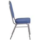 Flash Furniture FD-C01-S-7-GG Stacking Banquet Chair w/ Blue Fabric Back & Seat - Steel Frame, Silver thumbnail 3