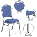 Flash Furniture FD-C01-S-7-GG Stacking Banquet Chair w/ Blue Fabric Back & Seat - Steel Frame, Silver thumbnail 6