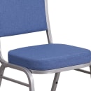 Flash Furniture FD-C01-S-7-GG Stacking Banquet Chair w/ Blue Fabric Back & Seat - Steel Frame, Silver thumbnail 7