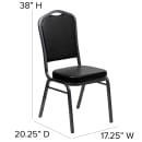 Flash Furniture FD-C01-SILVERVEIN-BK-VY-GG Stacking Banquet Chair w/ Black Vinyl Back & Seat - Steel Frame, Silver Vein thumbnail 2