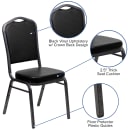 Flash Furniture FD-C01-SILVERVEIN-BK-VY-GG Stacking Banquet Chair w/ Black Vinyl Back & Seat - Steel Frame, Silver Vein thumbnail 6