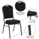 Flash Furniture FD-C01-SILVERVEIN-S076-GG Stacking Banquet Chair w/ Black Patterned Fabric Back & Seat - Steel Frame, Silver Vein thumbnail 6