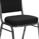 Flash Furniture FD-C01-SILVERVEIN-S076-GG Stacking Banquet Chair w/ Black Patterned Fabric Back & Seat - Steel Frame, Silver Vein thumbnail 7