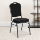 Flash Furniture FD-C01-SILVERVEIN-S076-GG Stacking Banquet Chair w/ Black Patterned Fabric Back & Seat - Steel Frame, Silver Vein thumbnail 9