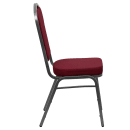 Flash Furniture FD-C01-SILVERVEIN-3169-GG Stacking Banquet Chair w/ Burgundy Fabric Back & Seat - Steel Frame, Silver Vein thumbnail 3