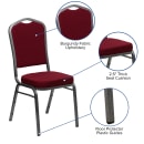 Flash Furniture FD-C01-SILVERVEIN-3169-GG Stacking Banquet Chair w/ Burgundy Fabric Back & Seat - Steel Frame, Silver Vein thumbnail 6