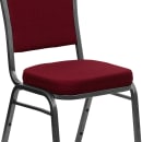 Flash Furniture FD-C01-SILVERVEIN-3169-GG Stacking Banquet Chair w/ Burgundy Fabric Back & Seat - Steel Frame, Silver Vein thumbnail 7