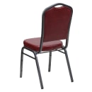 Flash Furniture FD-C01-SILVERVEIN-BURG-VY-GG Stacking Banquet Chair w/ Burgundy Vinyl Back & Seat - Steel Frame, Silver Vein thumbnail 4