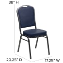 Flash Furniture FD-C01-SILVERVEIN-NY-VY-GG Stacking Banquet Chair w/ Navy Blue Vinyl Back & Seat - Steel Frame, Silver Vein thumbnail 2