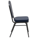 Flash Furniture FD-C01-SILVERVEIN-NY-VY-GG Stacking Banquet Chair w/ Navy Blue Vinyl Back & Seat - Steel Frame, Silver Vein thumbnail 3