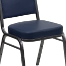 Flash Furniture FD-C01-SILVERVEIN-NY-VY-GG Stacking Banquet Chair w/ Navy Blue Vinyl Back & Seat - Steel Frame, Silver Vein thumbnail 7