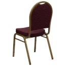 Flash Furniture FD-C03-ALLGOLD-EFE1679-GG Stacking Banquet Chair w/ Burgundy Patterned Fabric Back & Seat - Steel Frame, Gold thumbnail 4