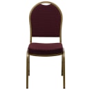 Flash Furniture FD-C03-ALLGOLD-EFE1679-GG Stacking Banquet Chair w/ Burgundy Patterned Fabric Back & Seat - Steel Frame, Gold thumbnail 5