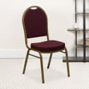 Flash Furniture FD-C03-ALLGOLD-EFE1679-GG Stacking Banquet Chair w/ Burgundy Patterned Fabric Back & Seat - Steel Frame, Gold thumbnail 9