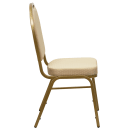 Flash Furniture FD-C03-ALLGOLD-H20124E-GG Stacking Banquet Chair w/ Beige Patterned Fabric Back & Seat - Steel Frame, Gold thumbnail 3