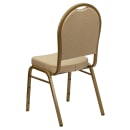 Flash Furniture FD-C03-ALLGOLD-H20124E-GG Stacking Banquet Chair w/ Beige Patterned Fabric Back & Seat - Steel Frame, Gold thumbnail 4