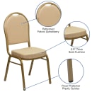 Flash Furniture FD-C03-ALLGOLD-H20124E-GG Stacking Banquet Chair w/ Beige Patterned Fabric Back & Seat - Steel Frame, Gold thumbnail 6