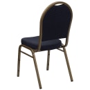 Flash Furniture FD-C03-ALLGOLD-H203774-GG Stacking Banquet Chair w/ Navy Blue Patterned Fabric Back & Seat - Steel Frame, Gold thumbnail 4