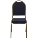 Flash Furniture FD-C03-ALLGOLD-H203774-GG Stacking Banquet Chair w/ Navy Blue Patterned Fabric Back & Seat - Steel Frame, Gold thumbnail 5