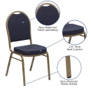 Flash Furniture FD-C03-ALLGOLD-H203774-GG Stacking Banquet Chair w/ Navy Blue Patterned Fabric Back & Seat - Steel Frame, Gold thumbnail 6