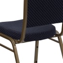 Flash Furniture FD-C03-ALLGOLD-H203774-GG Stacking Banquet Chair w/ Navy Blue Patterned Fabric Back & Seat - Steel Frame, Gold thumbnail 8